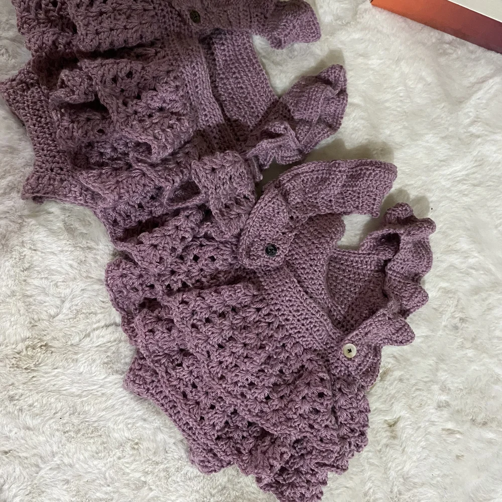 Purple Crochet Baby Romper